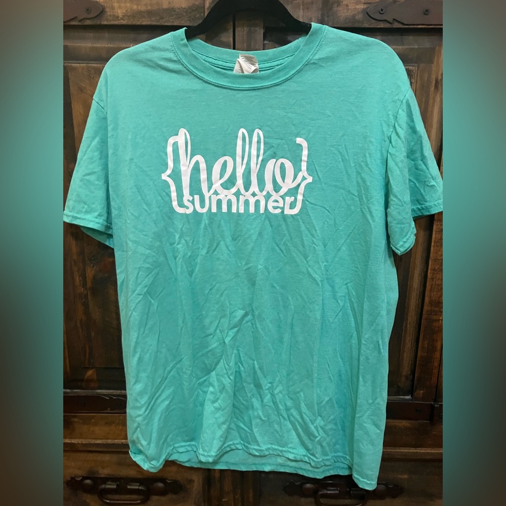 Gildan, large, green shirt